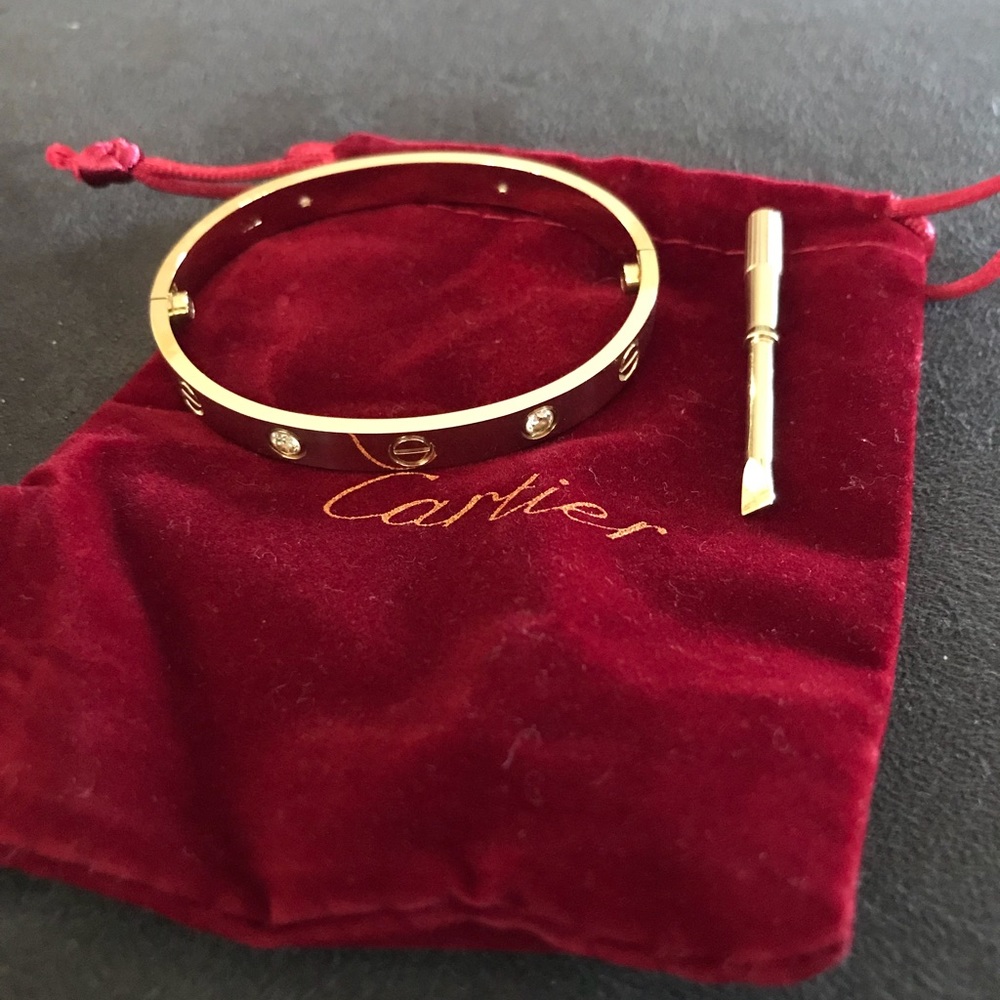 Fashion Gold Love Bracelet with CZ stones